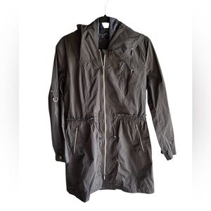 Rainforest, rain jacket, mid thigh, size medium, black